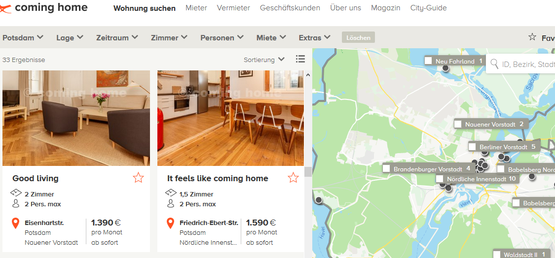 Der neue Trend in Potsdam: Möblierte Wohnungen auf Zeit