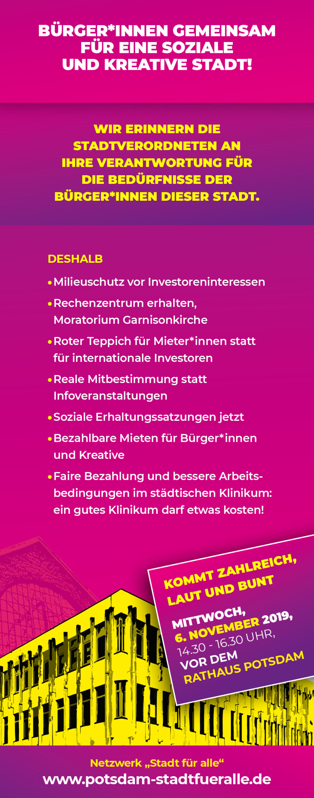 Die Stadtgesellschaft fordert: Beteiligt uns endlich!